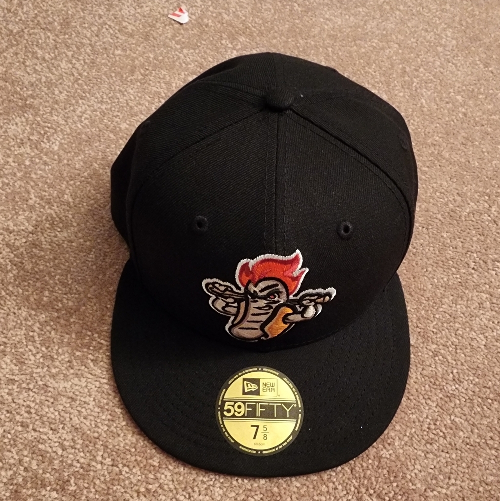 Men's Rochester Red Wings New Era Black Theme Nights 59FIFTY Fitted Hat
